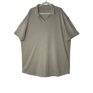 BYLT Premium Basics Polo Shirt Mens 3XL Latte Ribbed Short Sleeve Stretch Casual